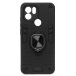Чехол для Xiaomi Poco C50 силиконовый противоударный с кольцом <черный>