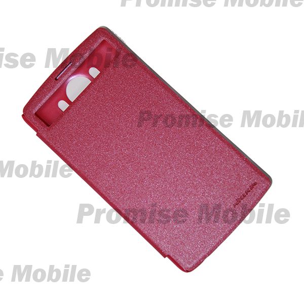 Чехол для LG H961s (V10) флип боковой пластик-кожзам с окошком Nillkin Sparkle <красный> ― Розничный PromiseMobile