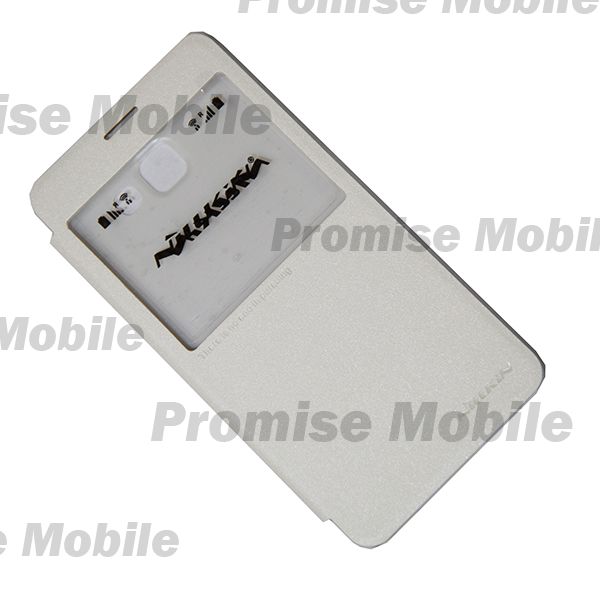 Чехол для Samsung SM-A710F (Galaxy A7 2016) флип боковой пластик-кожзам с окошком Nillkin Sparkle <белый> ― Розничный PromiseMobile