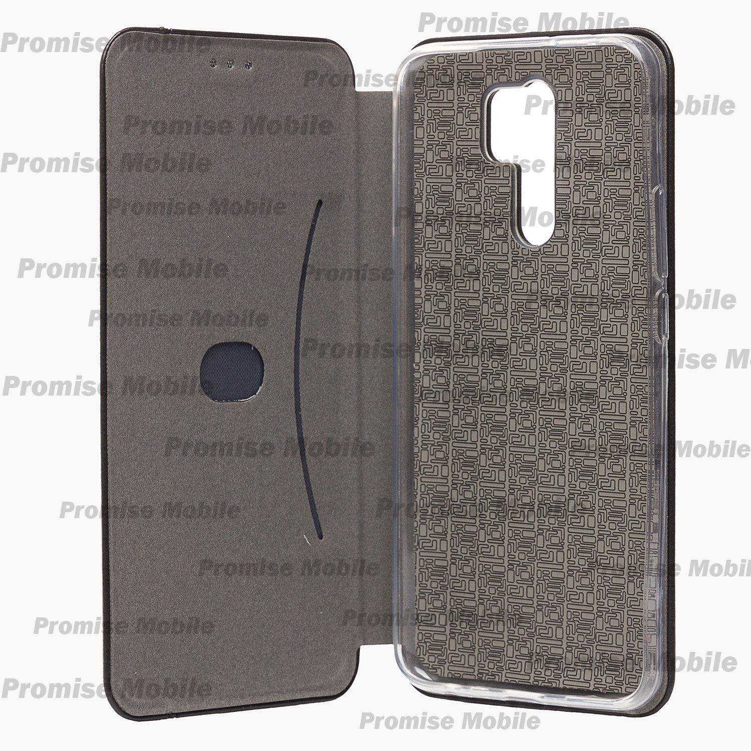 Чехол для Xiaomi Redmi 9 флип боковой кожзам №3 <черный> ― Розничный PromiseMobile
