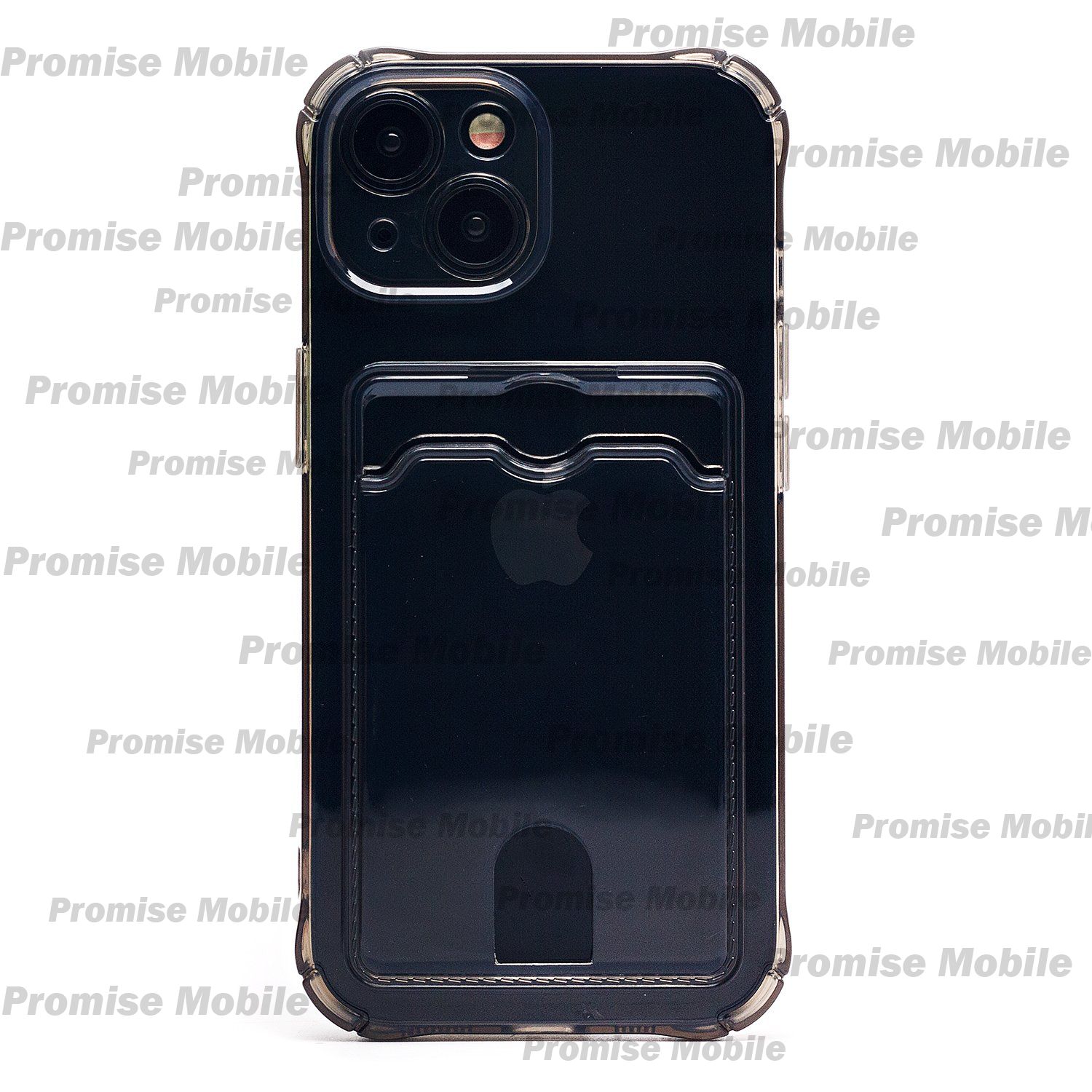 Чехол для Apple iPhone 15 силиконовый с картхолдером №2 <черный> ― Розничный PromiseMobile