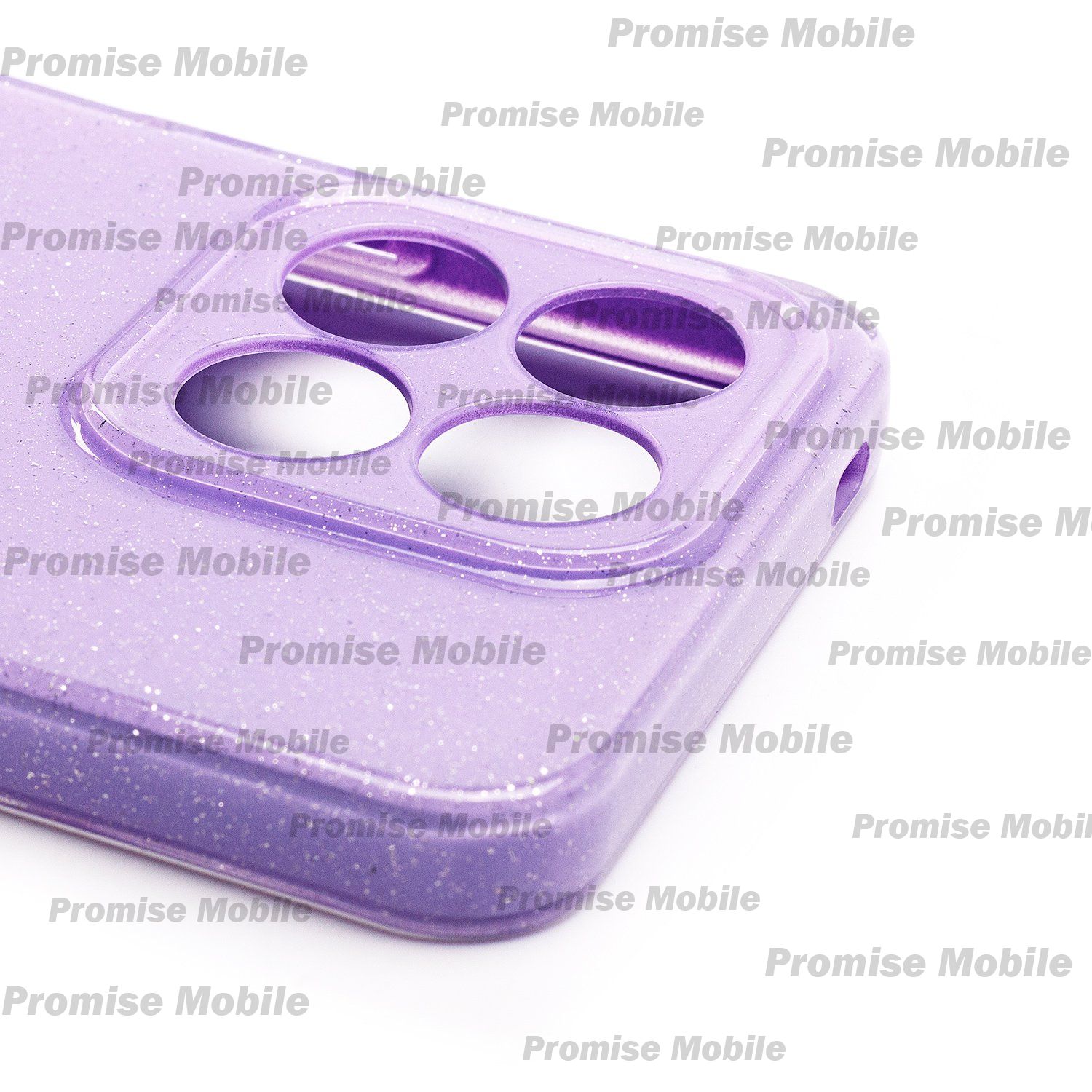 Чехол для Honor X8a (CRT-LX1) силиконовый с блестками №3 <светло-фиолетовый> ― Розничный PromiseMobile