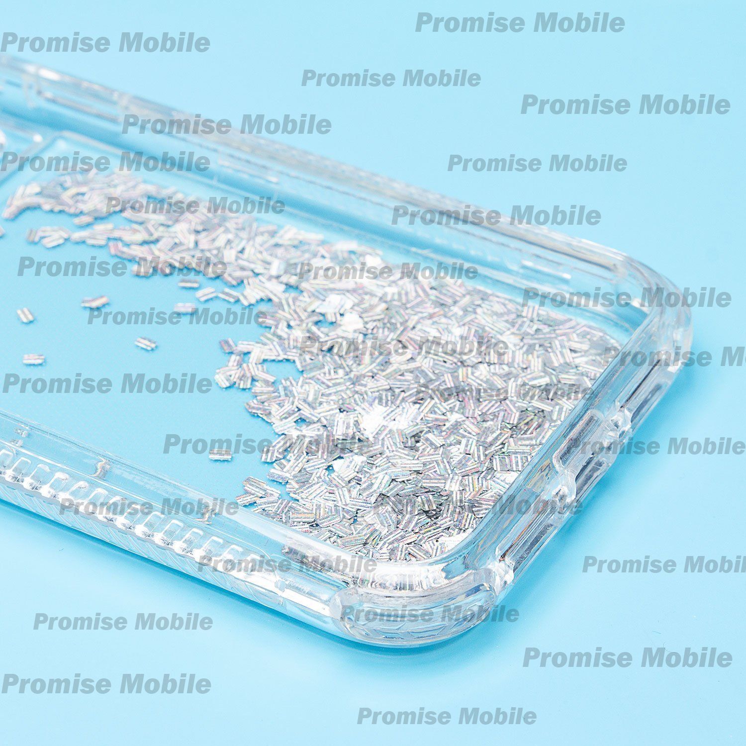 Чехол для Apple iPhone 11 силиконовый с блестками №4 <серебристый> ― Розничный PromiseMobile