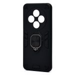 Чехол для Xiaomi Poco C65 силиконовый противоударный с кольцом <черный>