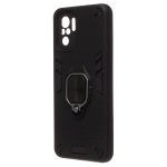 Чехол для Xiaomi Poco M5s силиконовый противоударный с кольцом <черный>