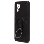 Чехол для Xiaomi Poco M5s силиконовый противоударный с кольцом <черный>