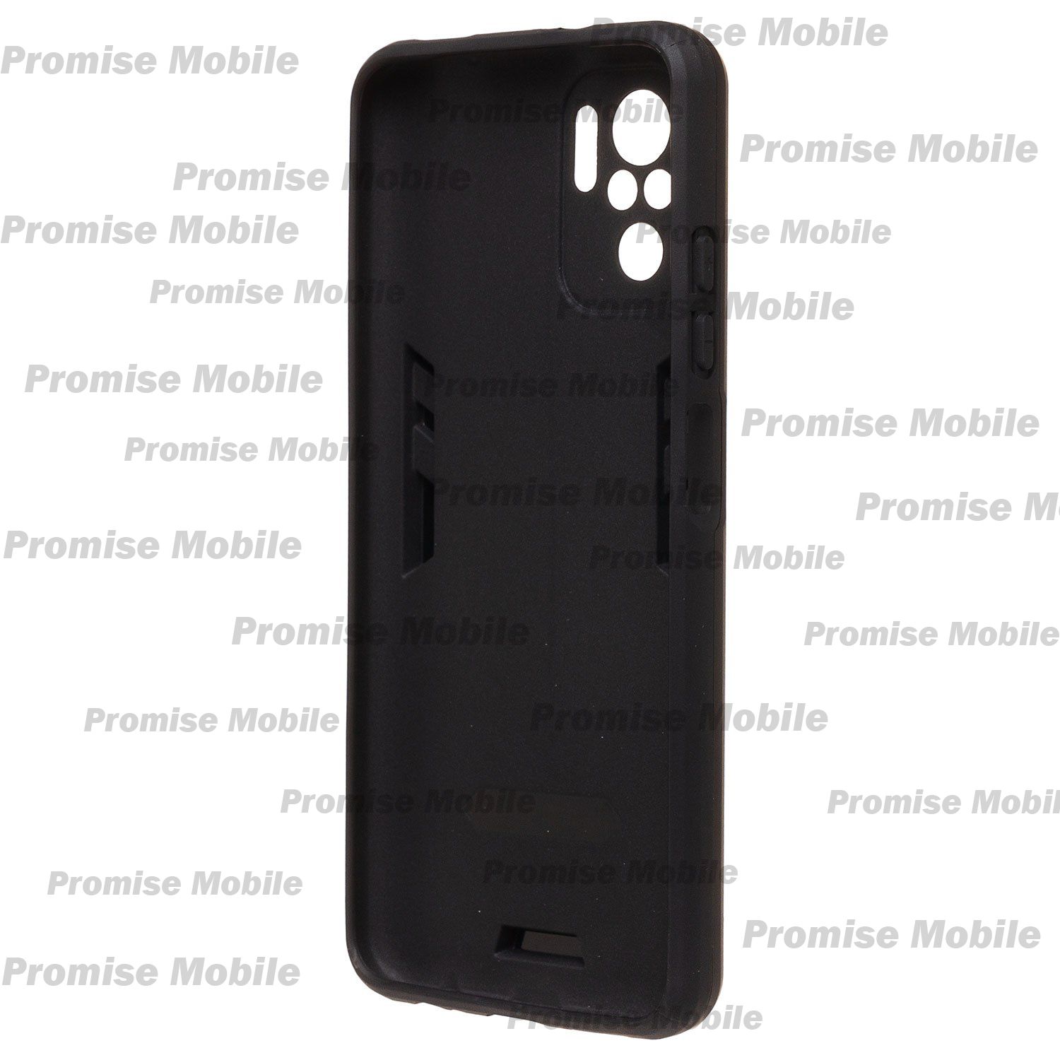 Чехол для Xiaomi Poco M5s силиконовый противоударный с кольцом <черный> ― Розничный PromiseMobile