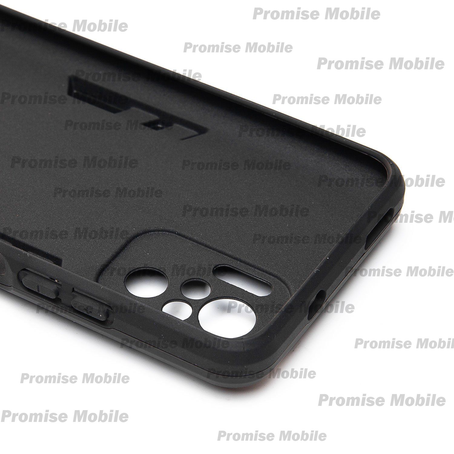 Чехол для Xiaomi Poco M5s силиконовый противоударный с кольцом <черный> ― Розничный PromiseMobile