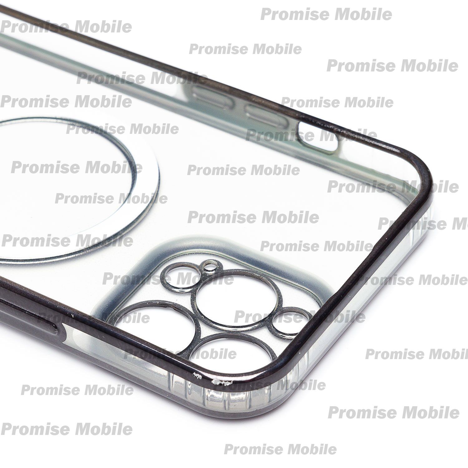 Чехол для Apple iPhone 13 Pro Max силиконовый MagSafe на ремешке <черный> ― Розничный PromiseMobile
