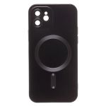 Чехол для Apple iPhone 12 силиконовый Matte MagSafe <черный>