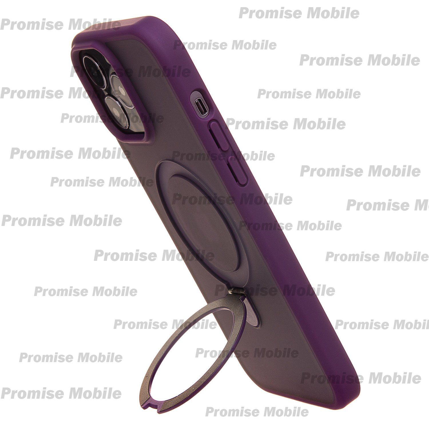Чехол для Apple iPhone 13 Pro Max силиконовый MagSafe с подставкой <фиолетовый> ― Розничный PromiseMobile