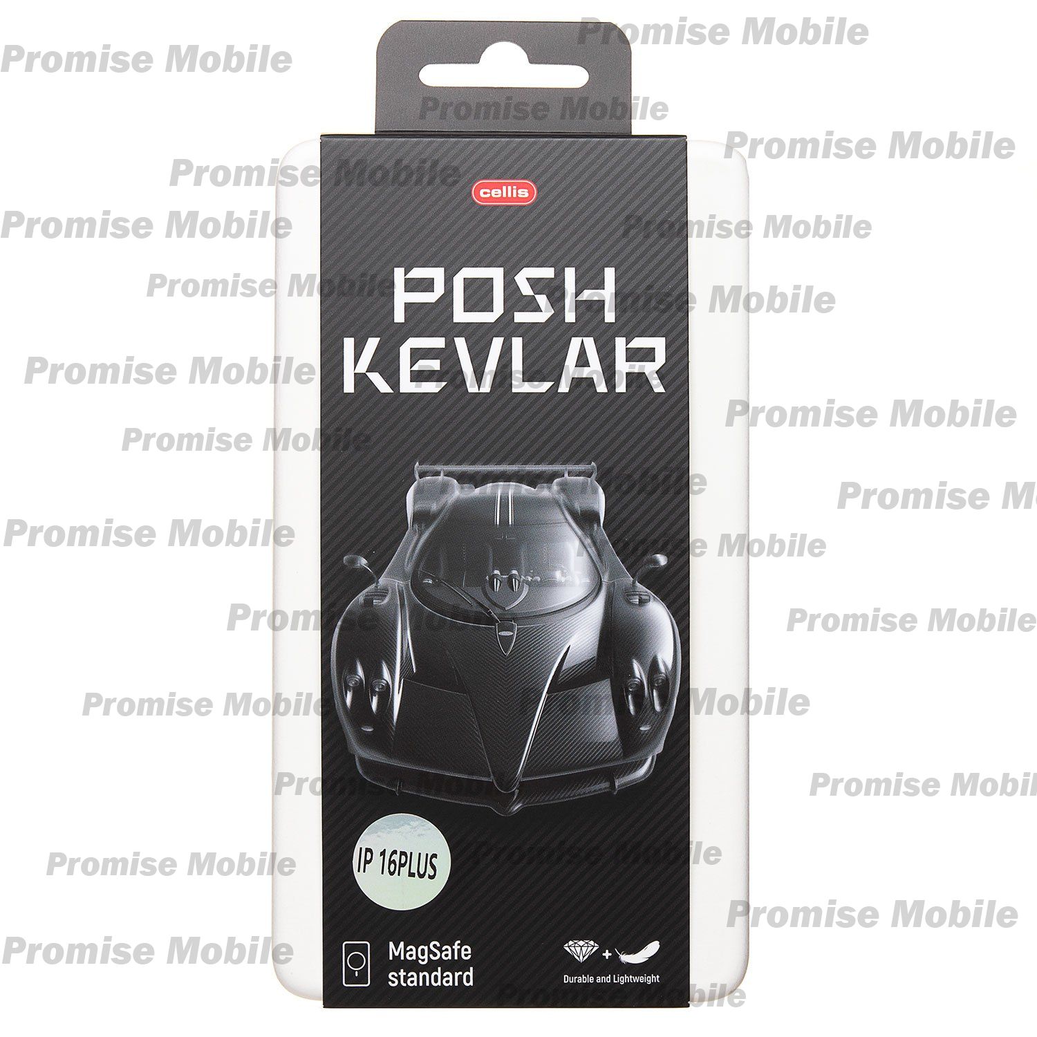 Чехол для Apple iPhone 16 Plus пластиковый MagSafe POSH KEVLAR <черный> ― Розничный PromiseMobile