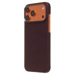 Чехол для Apple iPhone 17 Pro Max пластиковый MagSafe POSH KEVLAR <темно-красный>