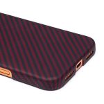 Чехол для Apple iPhone 17 Pro Max пластиковый MagSafe POSH KEVLAR <темно-красный>