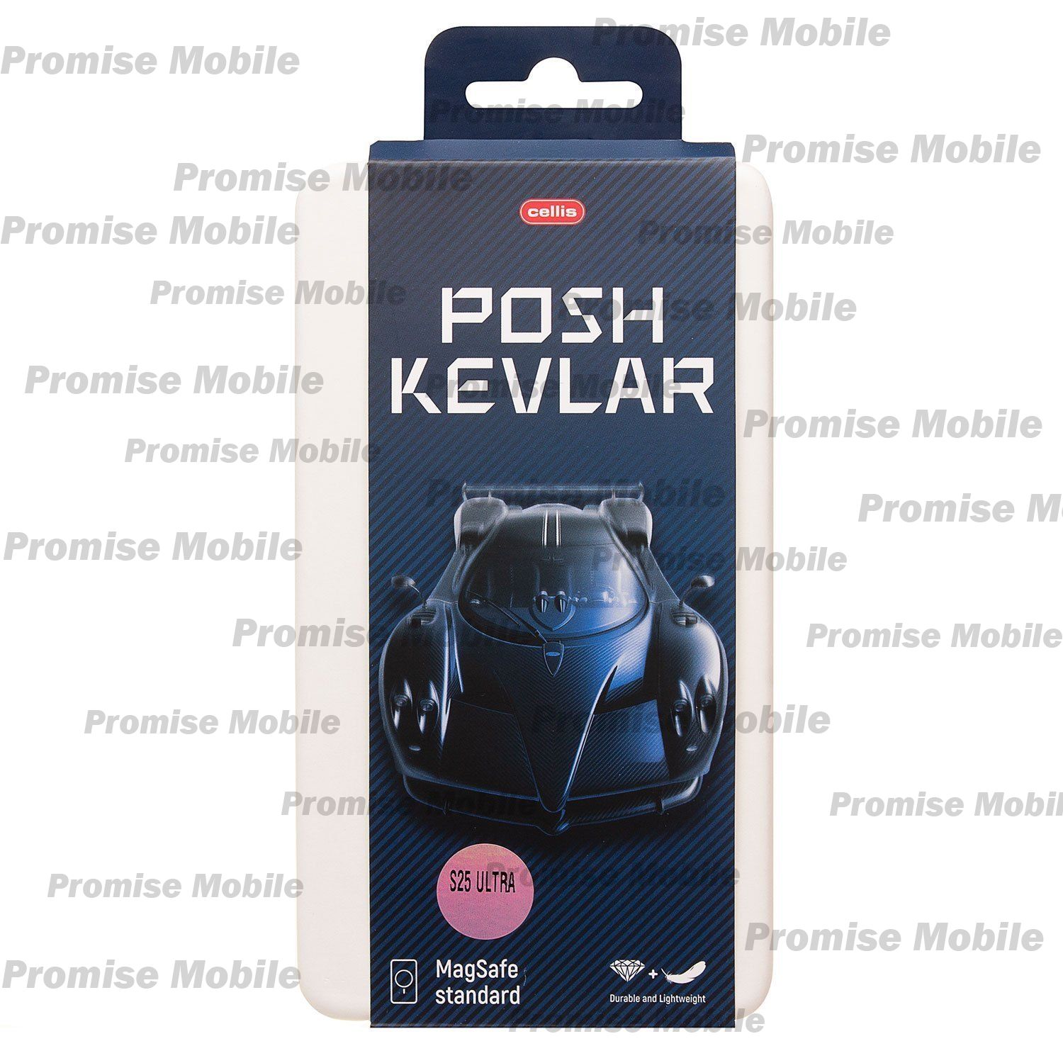 Чехол для Samsung SM-S938B (Galaxy S25 Ultra) пластиковый MagSafe POSH KEVLAR <темно-синий> ― Розничный PromiseMobile